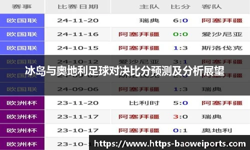 冰岛与奥地利足球对决比分预测及分析展望
